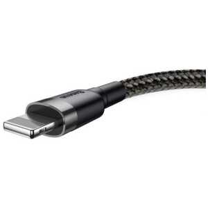Baseus Lightning Cafule Cable 2.4A 1m Gray + Black (CALKLF-BG1) - Image 3