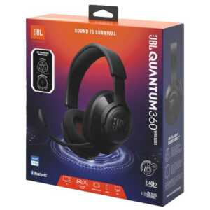 JBL Quantum 360 Headphone Wireless Gaming Headset with Microphone, Black EU