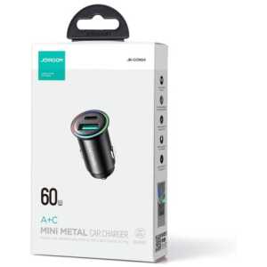 Joyroom Car Charger Mini, C+U, 60W, Black (JR-CCN04)