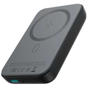 Joyroom Power Bank Magnetic Wireless charging, MagSafe, C+U, PD 20W, 10000 mAh, with USB - Lightning cable (0.25m) Black (JR-W020)