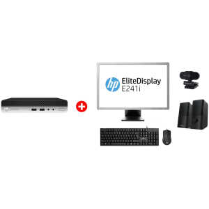 HP PC ProDesk 400 G5 Micro, Refurbished Grade A Repainted, i5-9500T, 8/256GB M.2, Windows 11 Home, με οθόνη E241I/ποντίκι/πληκτρολόγιο/ηχεία/camera
