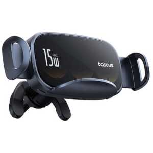 Baseus Car Charger LightChaser Series Inductive 15W holder for Air Vent, Black (BS-CM029) - Image 3