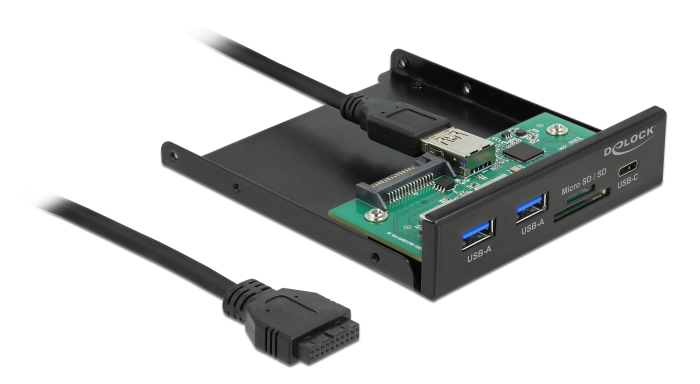DELOCK front panel 64058, 3.5" σε USB-C, 2x USB & SD/Micro SD