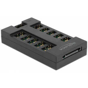 DELOCK RGB hub 64128 για ARGB LEDs, 10 θύρες, μαύρο