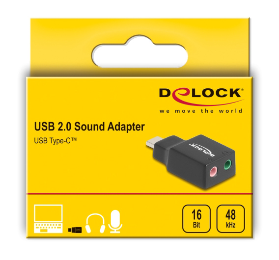 DELOCK εξωτερική κάρτα ήχου 67128, 2x 3.5mm, USB-C σύνδεση, μαύρη - Image 4