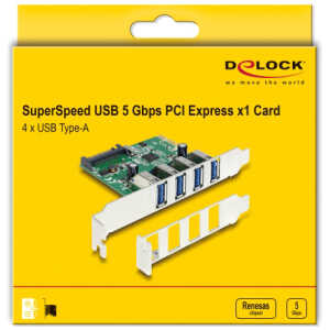DELOCK κάρτα επέκτασης PCI Express x1 σε 4x USB 89360, 5 Gbps - Image 4