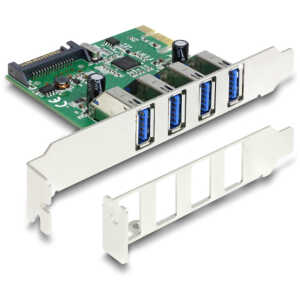 DELOCK κάρτα επέκτασης PCI Express x1 σε 4x USB 89360, 5 Gbps
