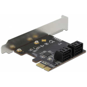 DELOCK κάρτα επέκτασης PCIe σε 4x SATA 90010, 6Gb/s, Low Profile