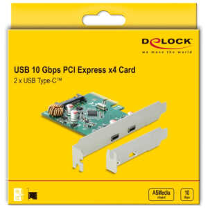 DELOCK κάρτα επέκτασης PCI Express x4 σε 2x USB-C 90397, 10 Gbps - Image 5