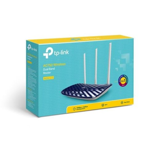TP-Link Wi-Fi Router Archer C20 AC750, 750Mbps, LAN/WAN, 802.11ac, Black EU