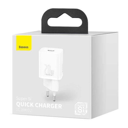Baseus Travel Charger set Super Si 1C PD Fast charger 20W EU White (CCSUP-B02) - Image 2