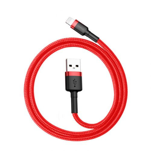 Baseus Lightning Cafule Cable 2.4A 0.5m Red + Red (CALKLF-A09) - Image 2