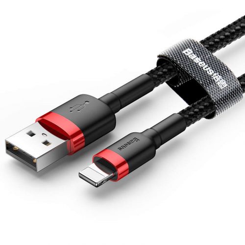 Baseus Lightning Cafule Cable 1.5A 2m Red + Black (CALKLF-C19) - Image 2