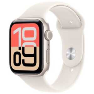 Apple Watch SE 3 (2025) GPS 44mm Starlight Alu Case, Stralight Sport Band S/M EU MEHG4