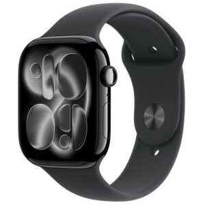 Apple Watch Series 11 (2025) GPS 46mm Jet Black Alu Case, Black Sport Band M/L EU MEUX4