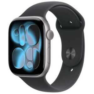 Apple Watch Series 11 (2025) GPS 46mm Space Gray Alu Case, Black Sport Band S/M EU MEV44