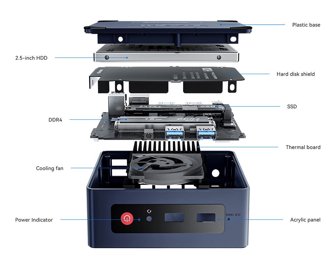 BEELINK mini PC Mini S, Intel CPU N5095, 8GB, 256GB SSD, Windows 11 Pro - Image 4