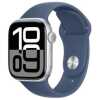 Apple Watch Series 10 GPS 42mm Silver Alu Case, Denim Sport Band M/L EU MWWC3