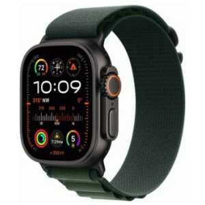 Apple Watch Ultra 2 GPS + Cellular 49mm Titanium Black Case with Dark Green Alpine Loop Large EU MX4T3