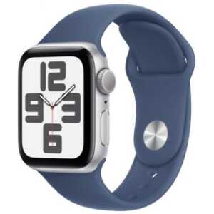 Apple Watch SE (2024) GPS 40mm Silver Alu Case, Denim Sport Strap M/L EU MXED3