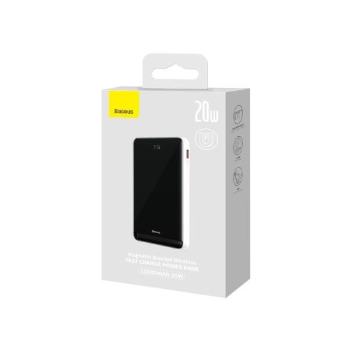 Baseus Power Bank Magnetic Wireless charging (With Xiaobai Type-C to Type-C 60W(20V/3A) 0.5m) MagSafe 15W / PD 20W, 10000 mAh, White (PPCX000202) - Image 2