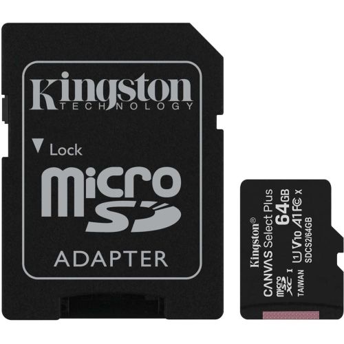 Kingston MicroSD Card Canvas Select Plus 64GB Class 10 + Adapter (SDCS2/64)