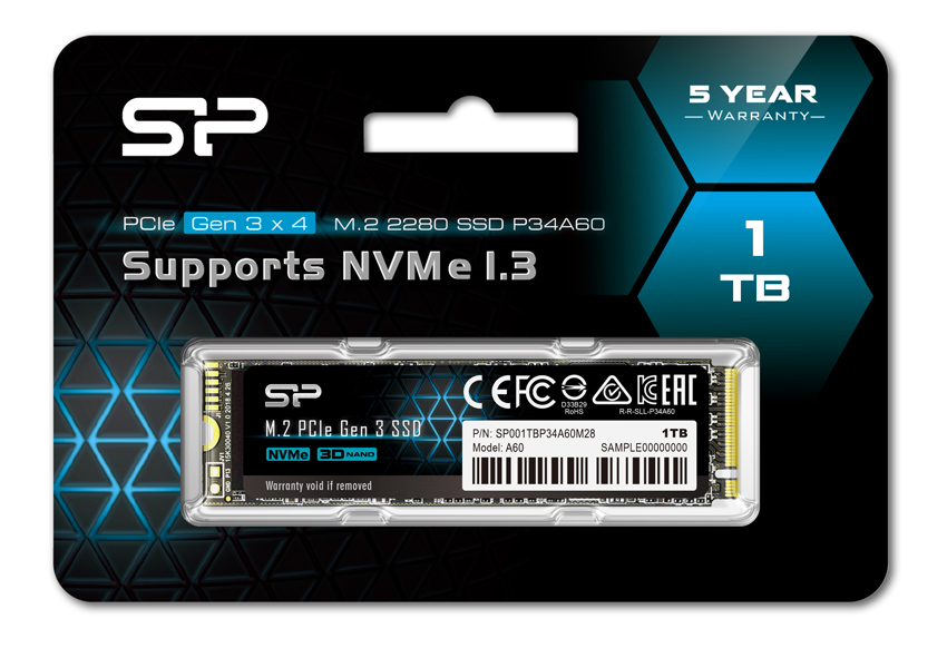 SILICON POWER SSD PCIe Gen3x4 P34A60 M.2 2280, 1TB, 2.200-1.600MB/s - Image 4