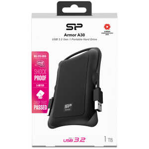 SILICON POWER εξωτερικός HDD Armor A30, 1TB, USB 3.2, μαύρος - Image 3