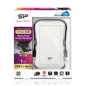 SILICON POWER εξωτερικός HDD Armor A30, 1TB, USB 3.2, λευκός - Image 3