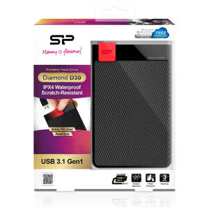 SILICON POWER Εξωτερικός HDD 1TB Diamond D30 D3S, USB 3.2, Black - Image 5