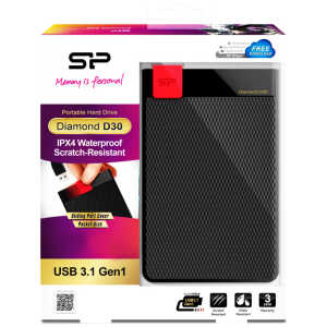 SILICON POWER Εξωτερικός HDD 1TB Diamond D30 D3S, USB 3.2, Black - Image 6