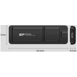 SILICON POWER εξωτερικός SSD PX10, 1TB, USB 3.2, 1050-1050MB/s, μαύρος - Image 5