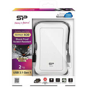 SILICON POWER εξωτερικός HDD Armor A30, 2TB, USB 3.2, λευκός - Image 3