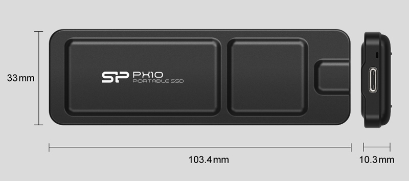 SILICON POWER εξωτερικός SSD PX10, 2TB, USB 3.2, 1050-1050MB/s, μαύρος - Image 5