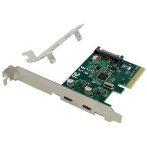 POWERTECH κάρτα επέκτασης PCIe σε 2x USB-C ST614, ASM1142