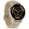 Garmin Venu 3S Smart Watch 41mm, GPS, Stainless Steel Bezel with Leather Band French Gray/ Softgold EU