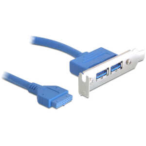 DELOCK κάρτα επέκτασης USB 19 pin σε 2x USB 3.0 82976, low profile