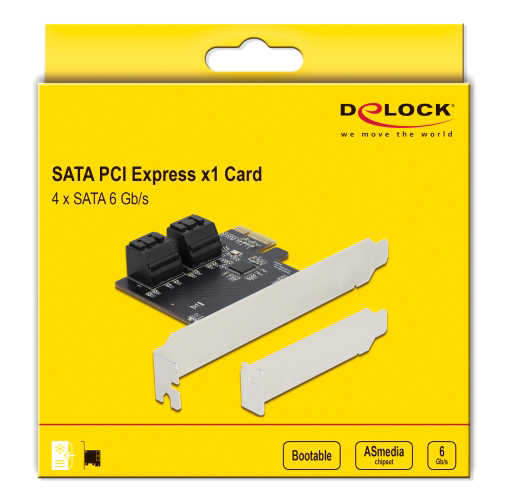 DELOCK κάρτα επέκτασης PCIe σε 4x SATA 90010, 6Gb/s, Low Profile - Image 3