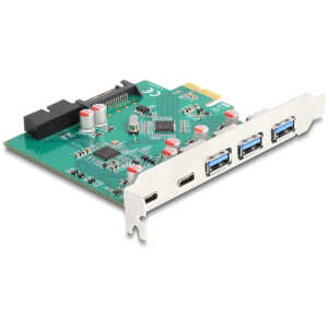 DELOCK κάρτα επέκτασης PCIe x1 σε 3x USB/2x USB-C/19-pin 90109, 5Gbps