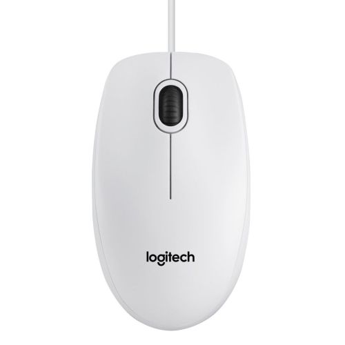 Logitech Mouse Wired B100 White EU (910-003360)
