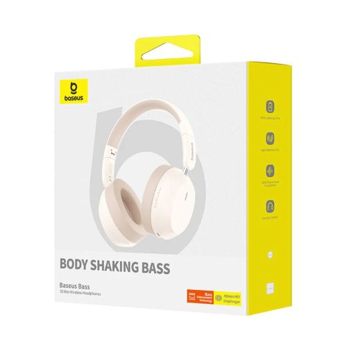 Baseus Earphone Bluetooth Bass 35 Max Wireless Headphones BT 5.3, White EU (A00070800221-00) - Image 2