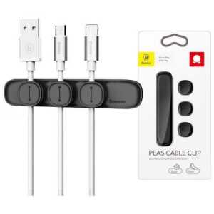 Baseus Cable Clip Peas Black (ACWDJ-01)
