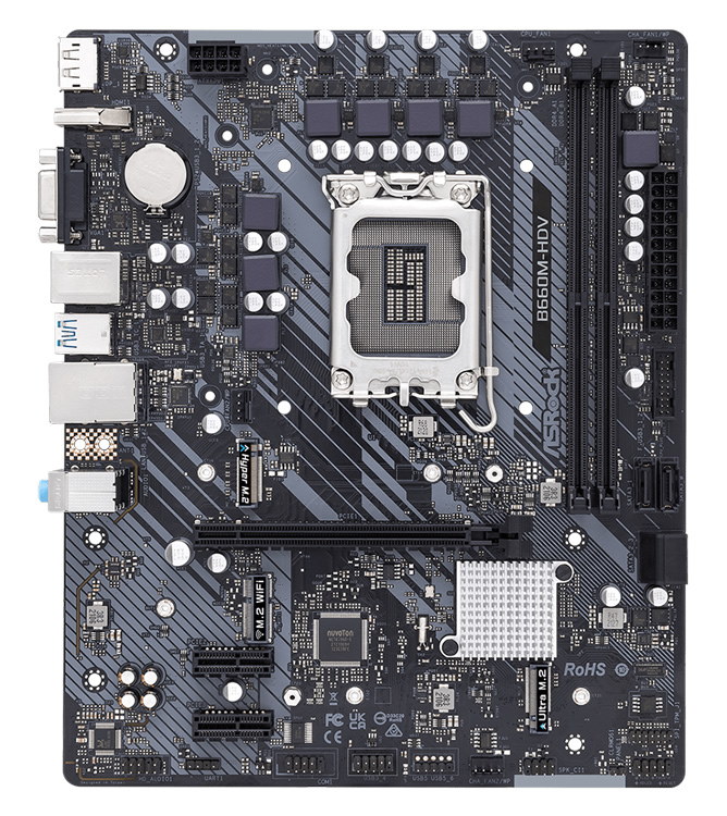 ASROCK μητρική B660M-HDV, 2x DDR4, s1700, USB 3.2 Gen1, mATX - Image 4