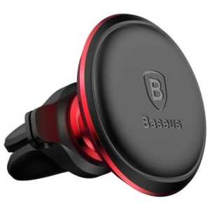 Baseus Car Mount Magnetic Car Phone Holder 360 Degree with Cable clip, Black/ Red (C40141201913-00)