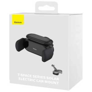 Baseus Car Mount T-Space Solar Electric Phone Holder (5.4 to 6.7 inch) Black (C40351300111-00)