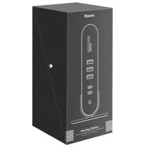 Baseus HUB Working Station Three-Screen Multifunction Type-C Adapter (CN+EU+UK) Dark Gray CAHUB-DG0G