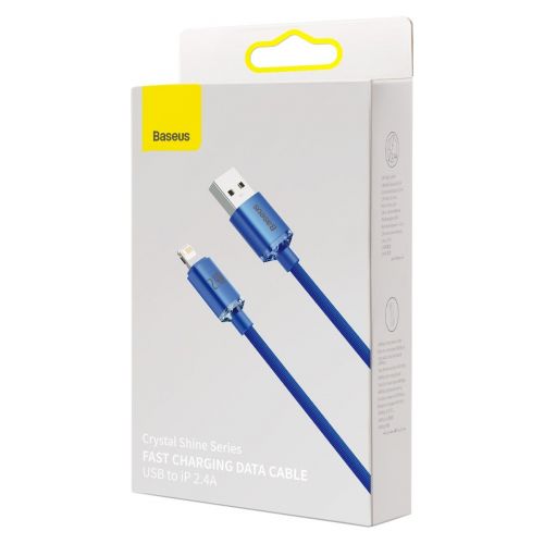 Baseus Lightning Crystal Shine Cable Series Fast Charging Data Cable 2.4A 1.2m Blue (CAJY000003) - Image 2