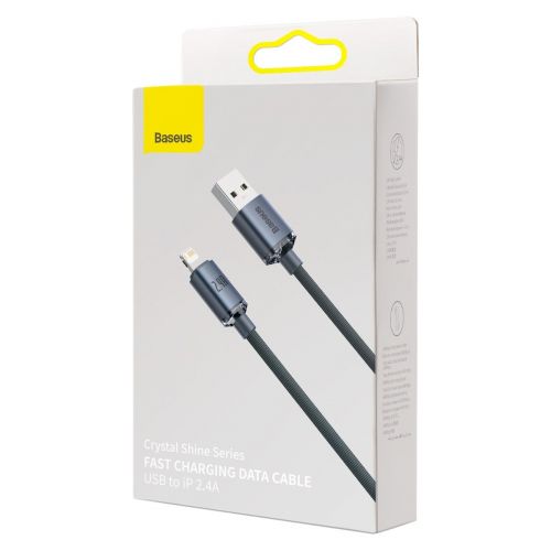 Baseus Lightning Crystal Shine Cable Series Fast Charging Data Cable 2.4A 2m Black (CAJY000101) - Image 2