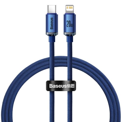 Baseus Type-C - Lightning cable, Crystal Shine Series Fast Charging Data Cable, 20W, 1.2m, Blue (CAJY000203) - Image 3