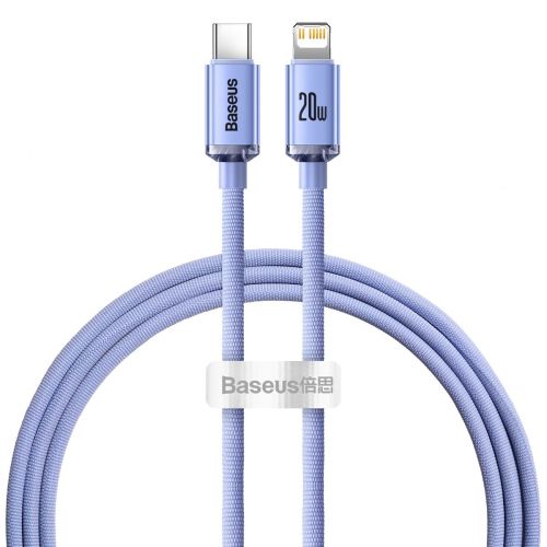 Baseus Type-C - Lightning cable, Crystal Shine Series Fast Charging Data Cable 20W 1.2m Purple (CAJY000205) - Image 3